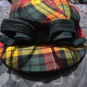 Plaid Newsboy Cap with Bow